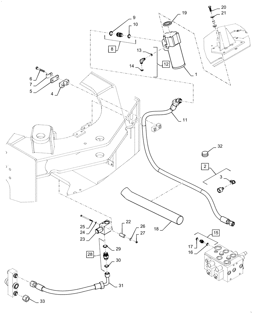 Схема запчастей Case 621F - (41.200.AO) - STANDARD STEERING CONTROL LINE (41) - STEERING