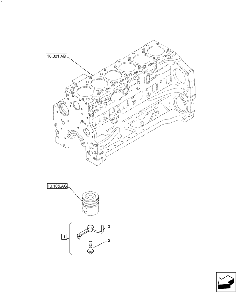 Схема запчастей Case F4DFE6132 B007 - (10.304.AR) - PISTON COOLING (10) - ENGINE