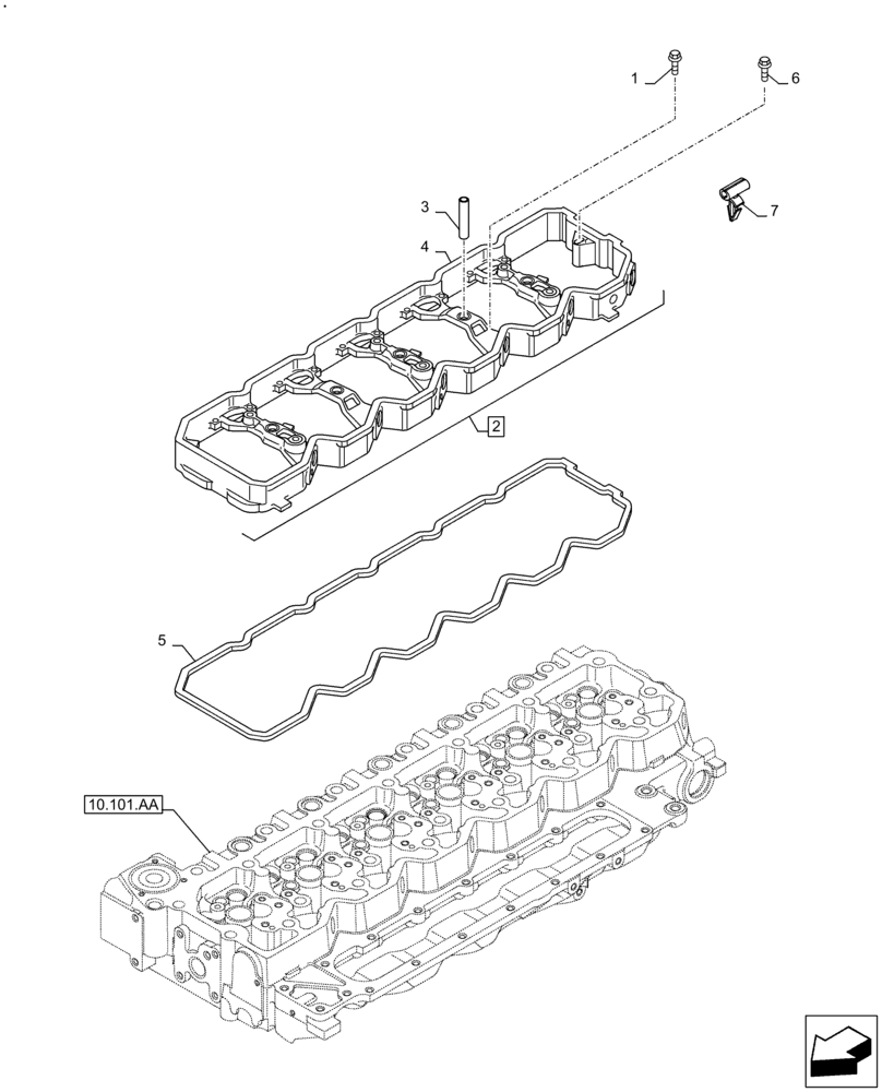 Схема запчастей Case F4DFE6132 B007 - (10.106.AO[02]) - ROCKER ARM (10) - ENGINE