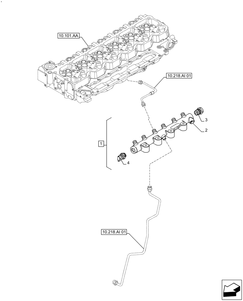 Схема запчастей Case F4DFE6132 B007 - (10.218.AA) - COMMON RAIL (10) - ENGINE