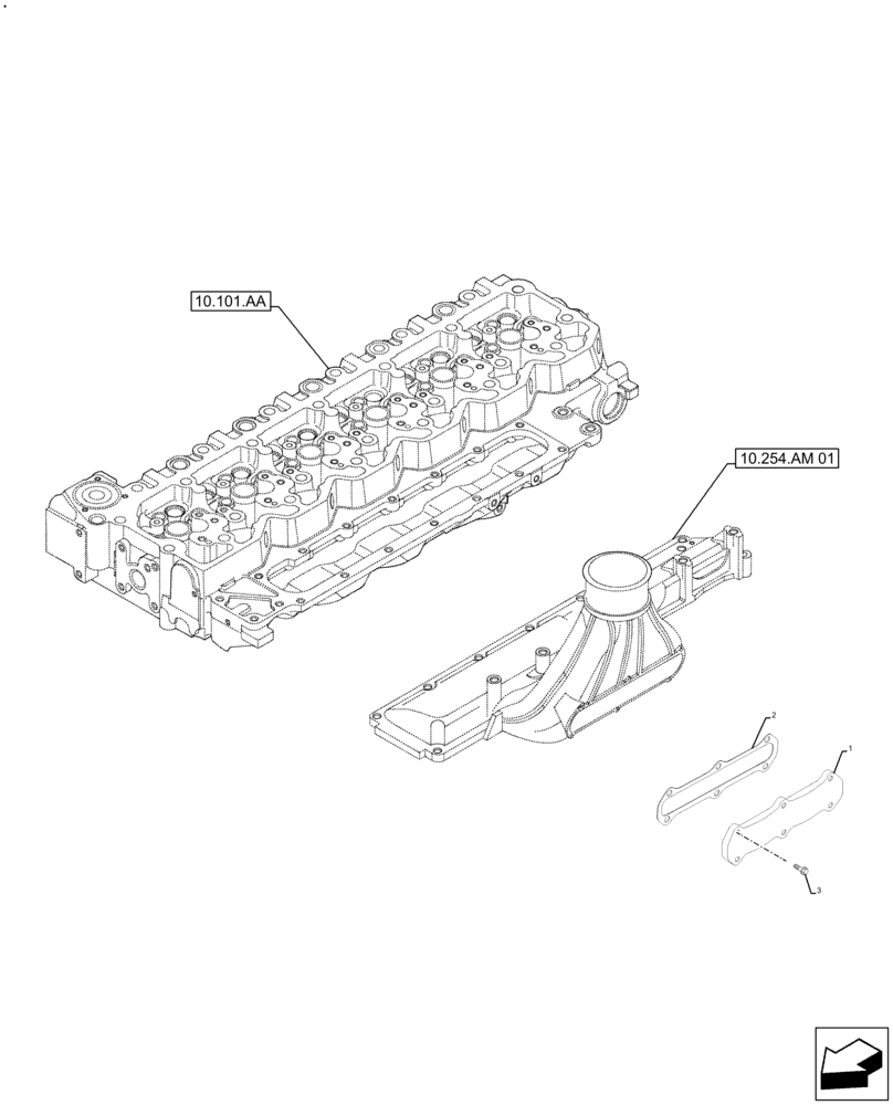 Схема запчастей Case F4DFE6132 B007 - (10.254.AM[02]) - MANIFOLD (10) - ENGINE