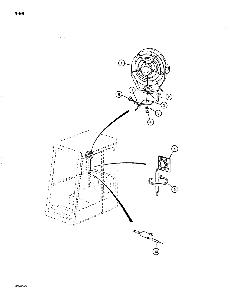 Схема запчастей Case 170B - (4-66) - CAB FAN, P.I.N. 74341 THROUGH 74456 (04) - ELECTRICAL SYSTEMS