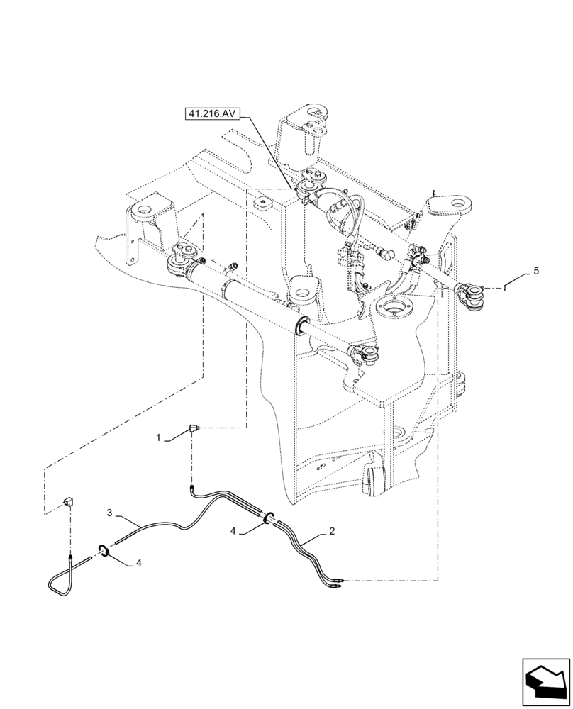 Схема запчастей Case 721F - (41.216.AV[01]) - STEERING CYLINDER INSTALLATION (41) - STEERING