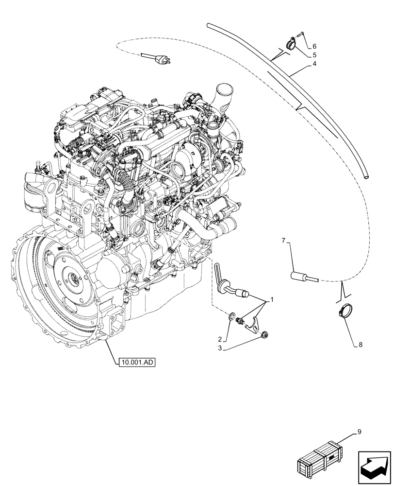 Схема запчастей Case 590SN - (55.202.AE) - VAR - 423088 - BLOCK HEATER (55) - ELECTRICAL SYSTEMS