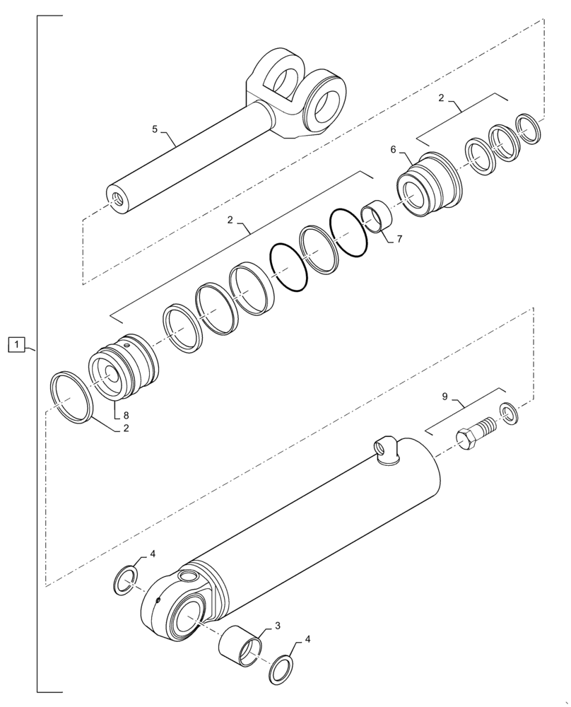 Схема запчастей Case 721F - (41.216.AN) - STEERING CYLINDER ASSEMBLY (41) - STEERING