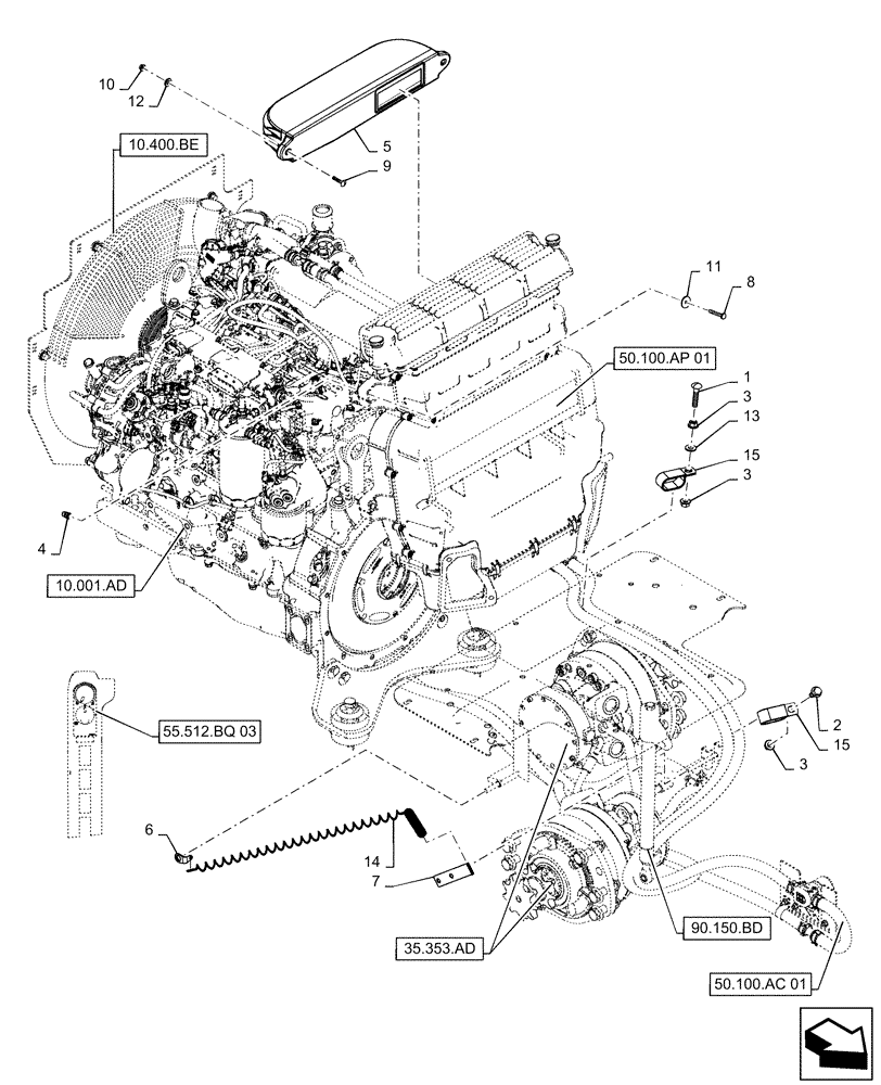 Схема запчастей Case SR240 - (50.100.AP[02]) - HVAC SYSTEM, HEATER ONLY (50) - CAB CLIMATE CONTROL