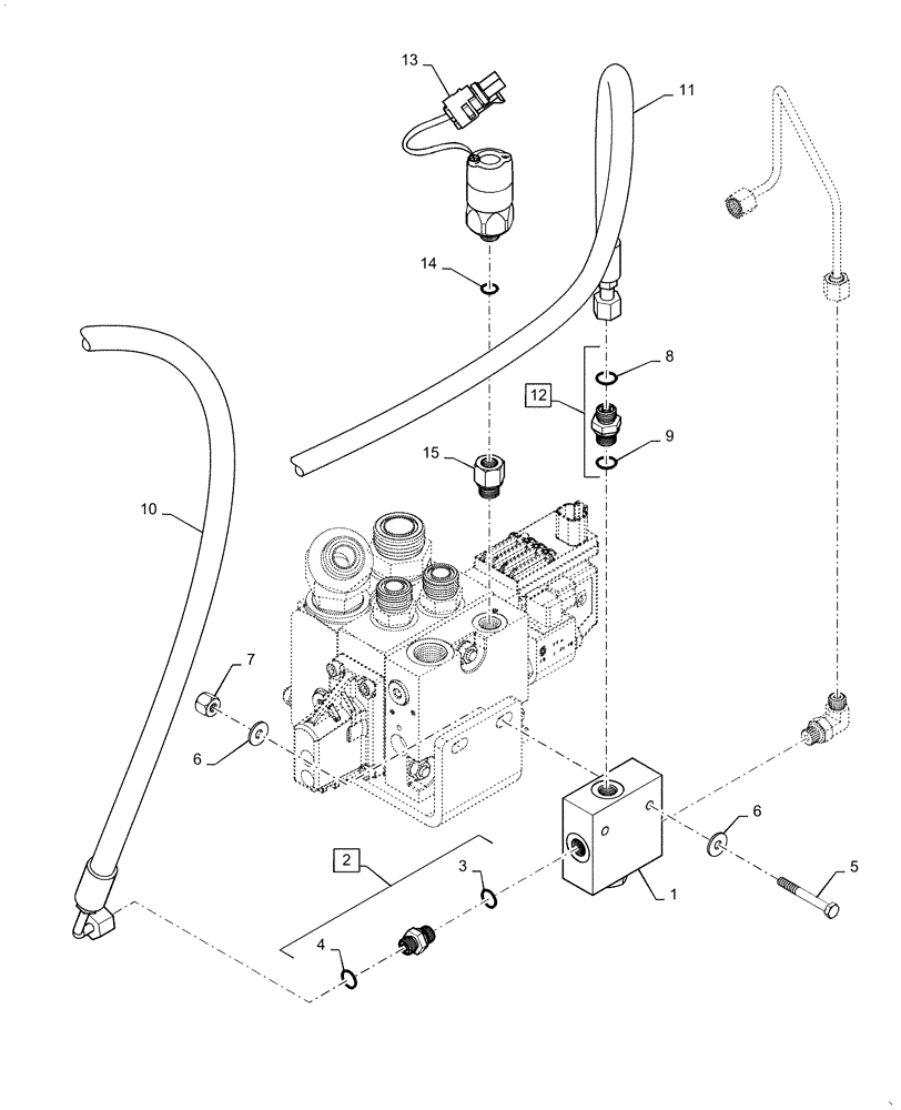 Схема запчастей Case 621F - (41.200.BY[01]) - STANDARD STEERING WITH JOYSTICK, PVFC VALVE INSTALLATION (41) - STEERING