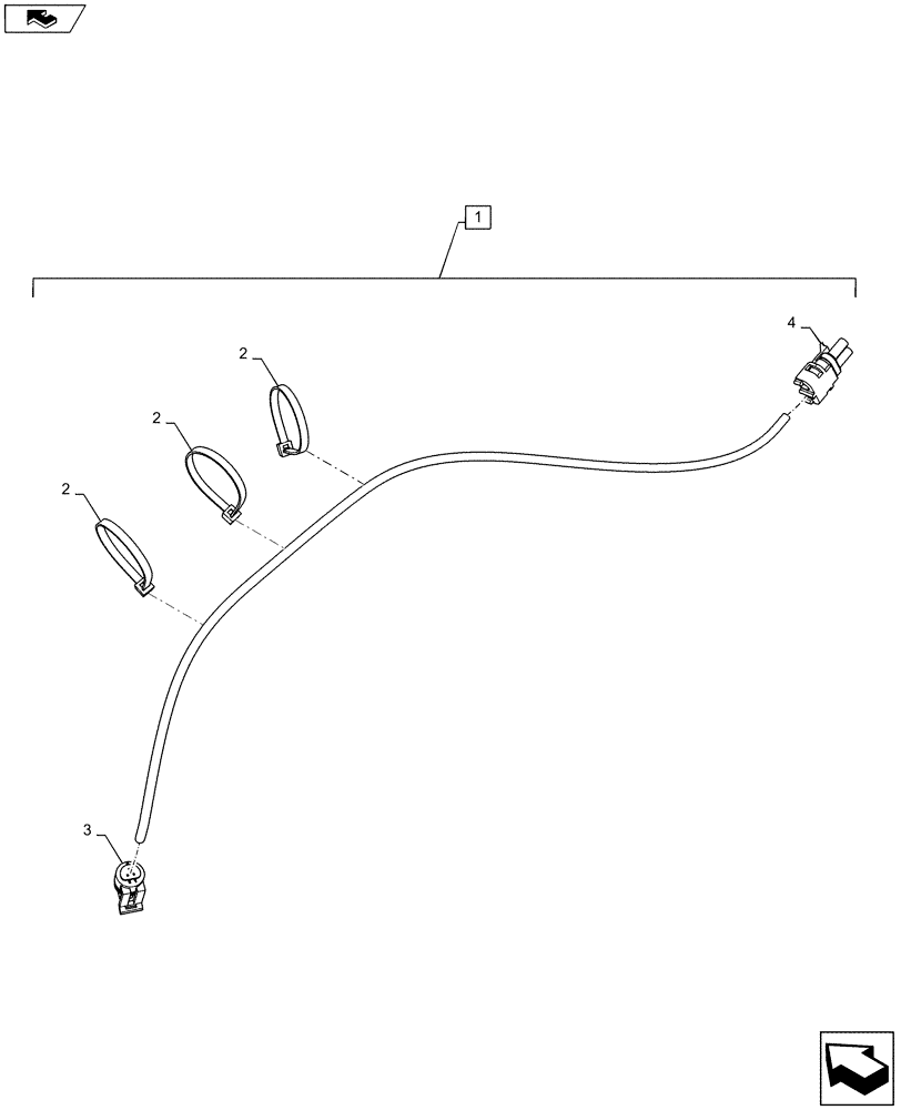 Схема запчастей Case 721F - (55.512.CL[05]) - JOYSTICK STEERING JUMPER HARNESS (55) - ELECTRICAL SYSTEMS