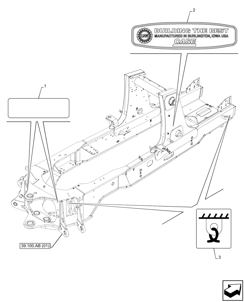 Схема запчастей Case 580N EP - (90.108.AC[12]) - VAR - 747882, 747883 - WARNING DECAL, FRAME (90) - PLATFORM, CAB, BODYWORK AND DECALS