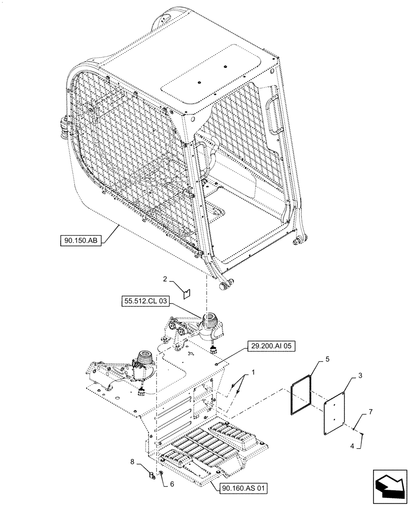 Схема запчастей Case TV380 - (29.200.AI[04]) - ELECTRONIC CONTROLS, HANDLE MOUNTING (29) - HYDROSTATIC DRIVE