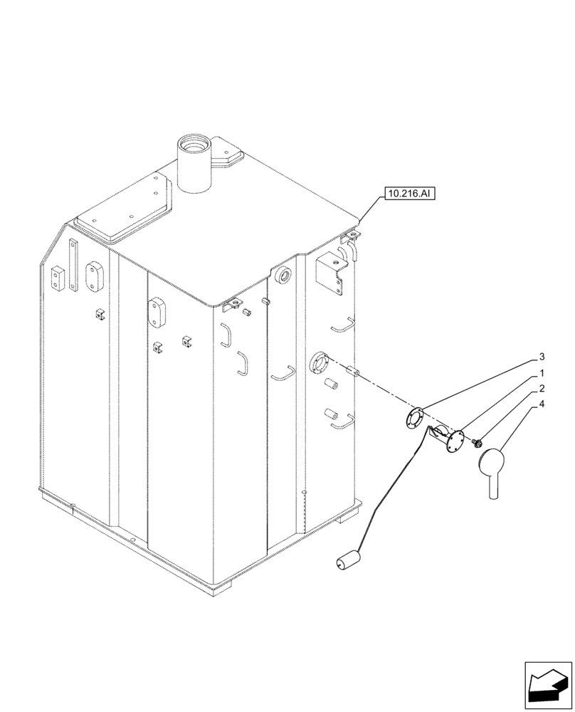 Схема запчастей Case CX210D LC LR - (55.011.AC) - FUEL TANK, LEVEL, SENSOR (55) - ELECTRICAL SYSTEMS