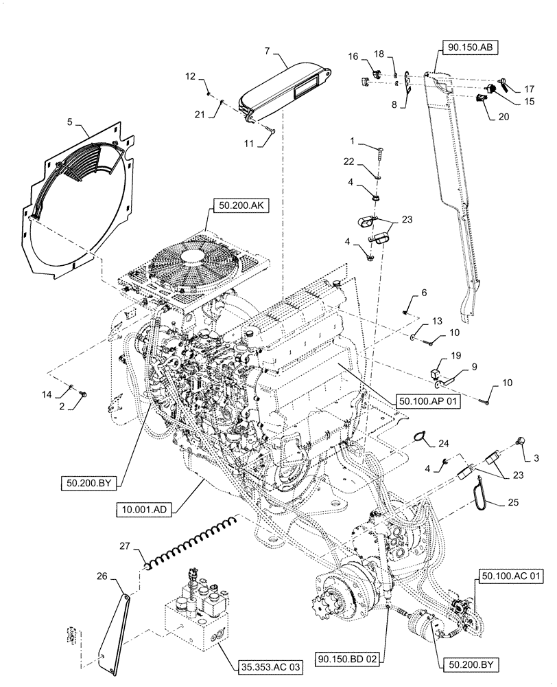 Схема запчастей Case TR310 - (50.100.AP[03]) - HVAC SYSTEM (50) - CAB CLIMATE CONTROL