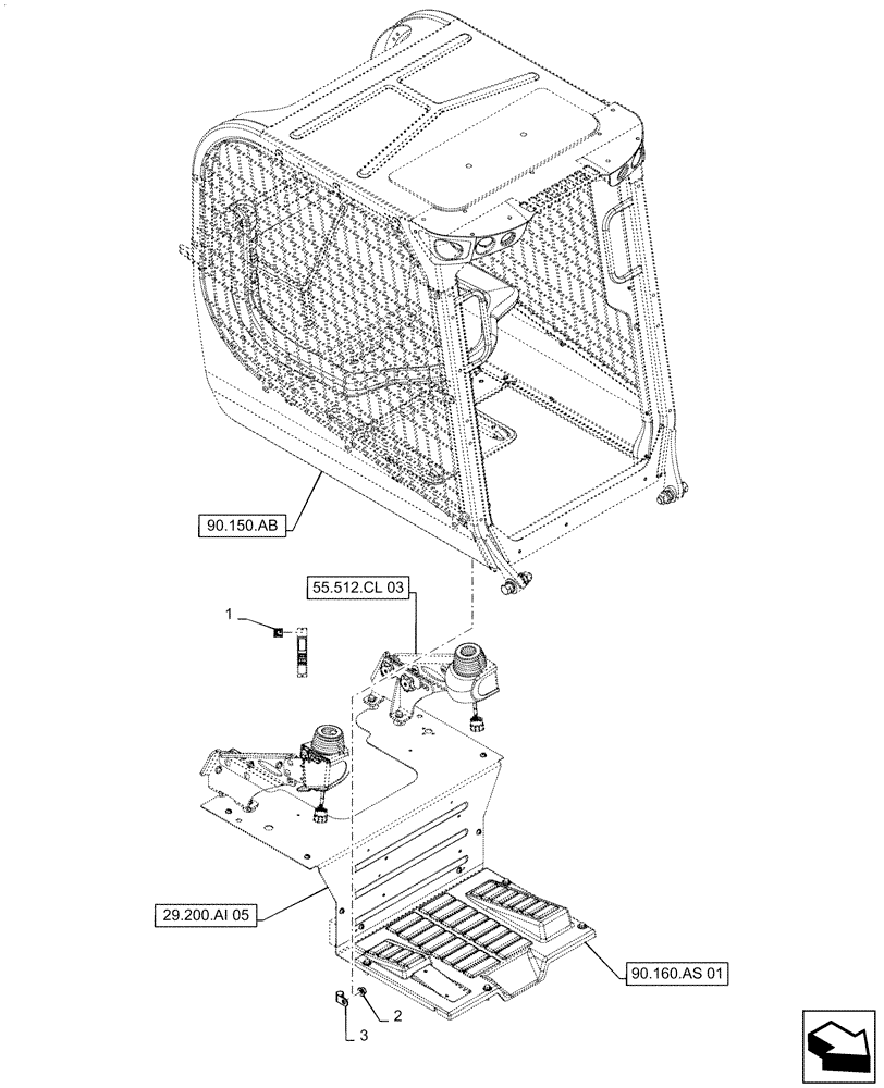 Схема запчастей Case SV280 - (29.200.AI[04]) - ELECTRONIC CONTROLS, HANDLE MOUNTING (29) - HYDROSTATIC DRIVE