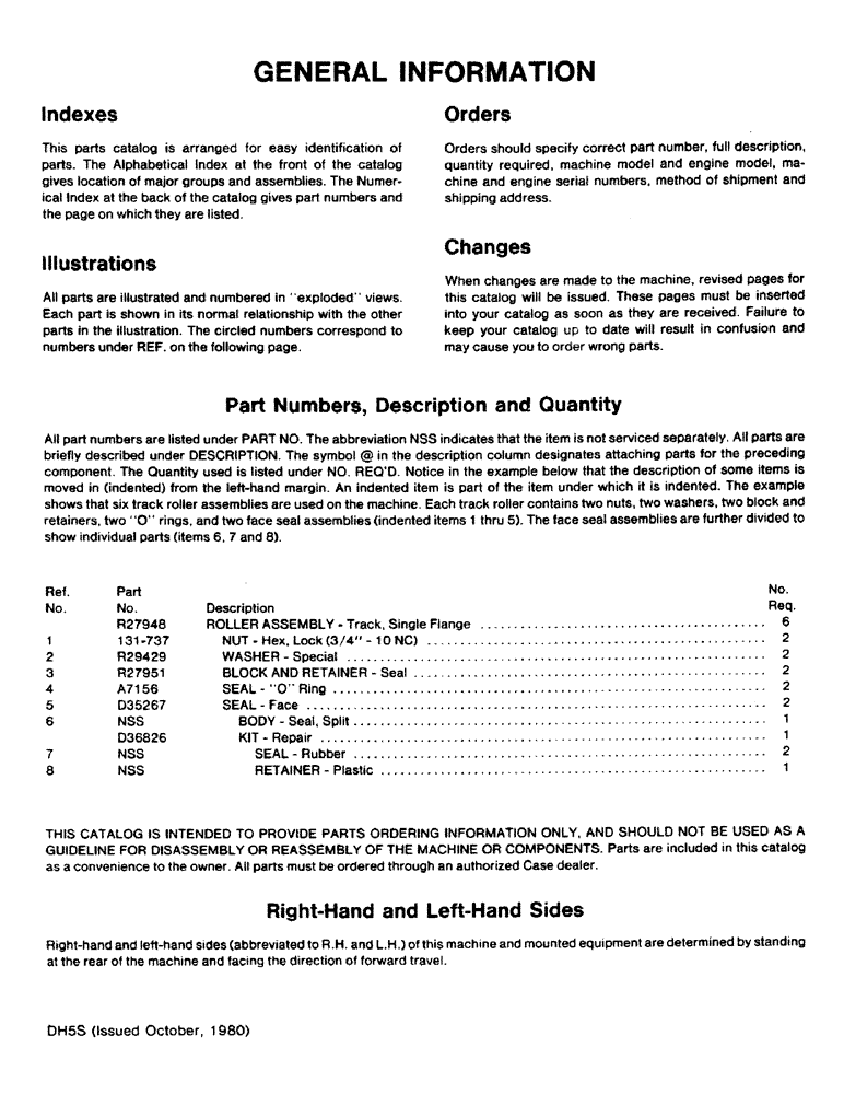 Схема запчастей Case DH5 - (01-3) - GENERAL INFORMATION (00) - GENERAL & PICTORIAL INDEX