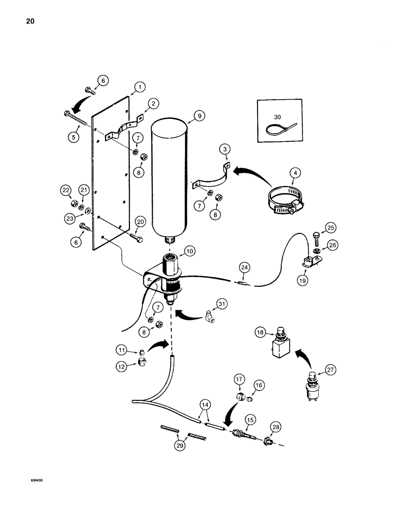 Схема запчастей Case 1280B - (020) - COLD WEATHER STARTING SYSTEM (02) - ENGINE