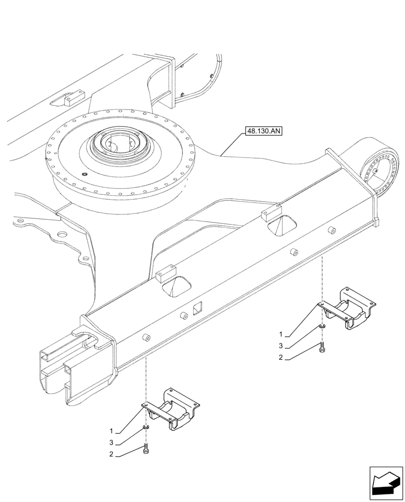 Схема запчастей Case CX350D LC - (48.100.AF[01]) - VAR - 461542 - TRACK CHAIN, DOUBLE TRACK, GUIDE (48) - TRACKS & TRACK SUSPENSION