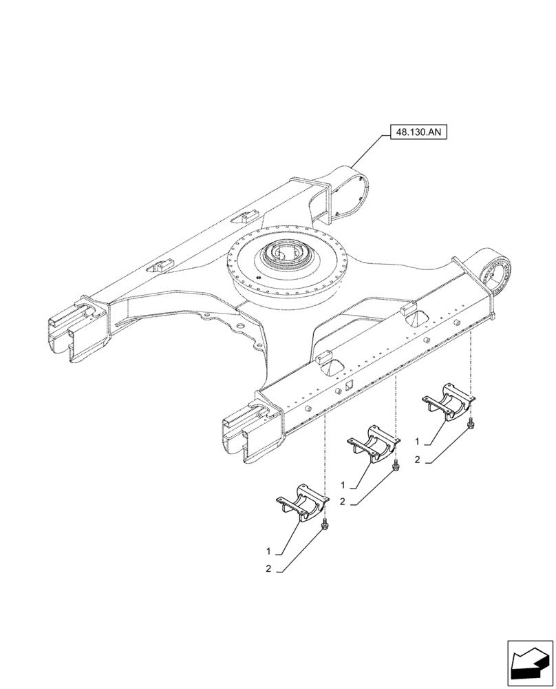 Схема запчастей Case CX210D LC LR - (48.100.AF[01]) - VAR - 461143 - TRACK CHAIN, GUIDE, TRIPLE (48) - TRACKS & TRACK SUSPENSION