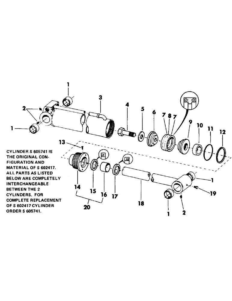 Схема запчастей Case 50 - (110) - TOOL CYLINDER, (6.50" ID X 33.6" STROKE) (35) - HYDRAULIC SYSTEMS