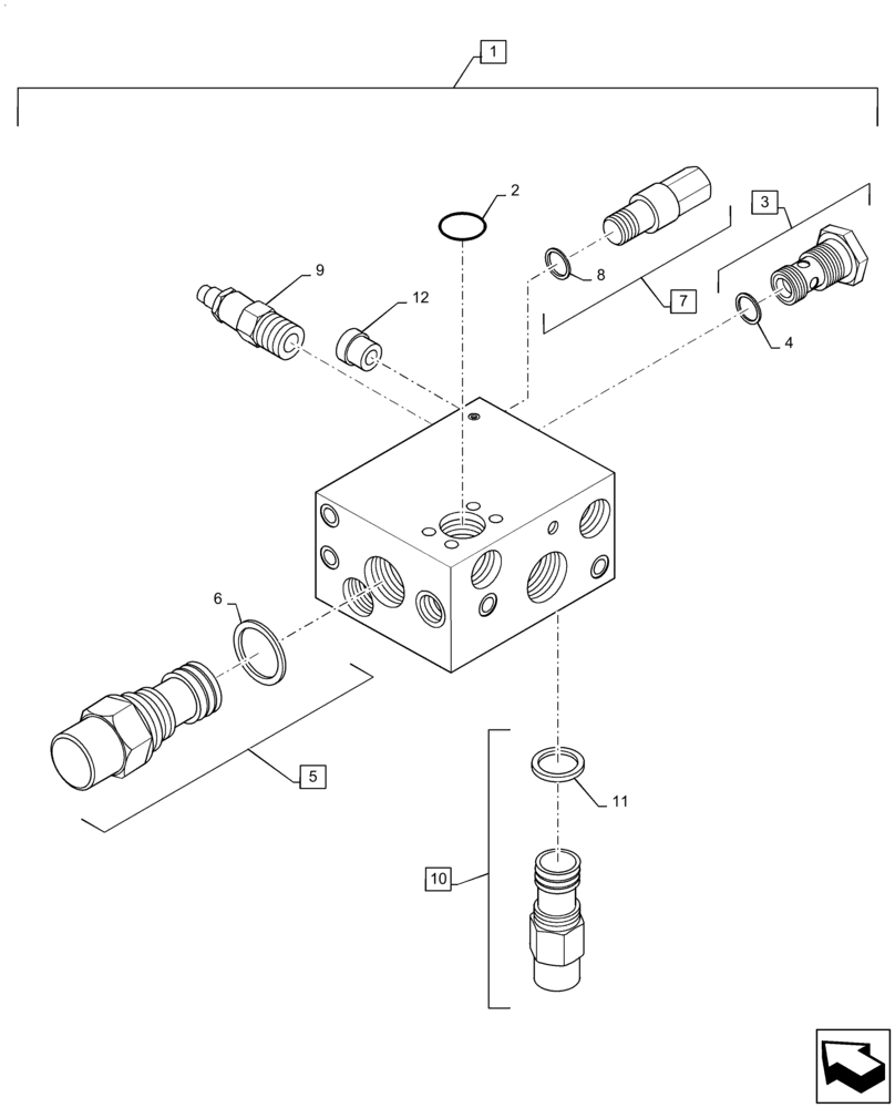 Схема запчастей Case 721G - (41.200.090[01]) - STEERING PRIORITY MANIFOLD (41) - STEERING