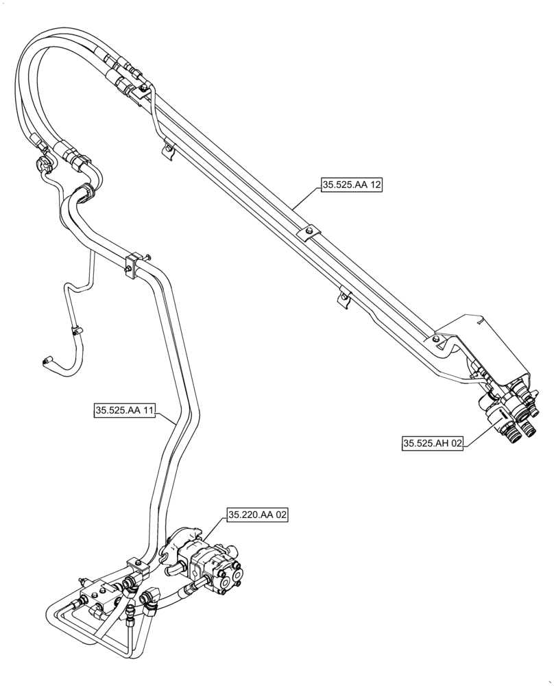Схема запчастей Case TR340 - (35.525.010[01]) - HIGH FLOW AUXILIARY (35) - HYDRAULIC SYSTEMS