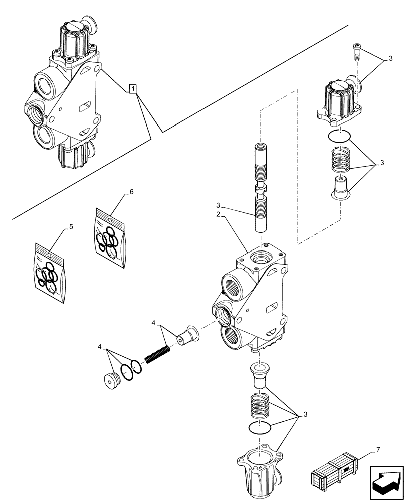 Схема запчастей Case 590SN - (35.359.AB[20]) - BACKHOE CONTROL VALVE, STABILIZER SECTION, COMPONENTS (35) - HYDRAULIC SYSTEMS