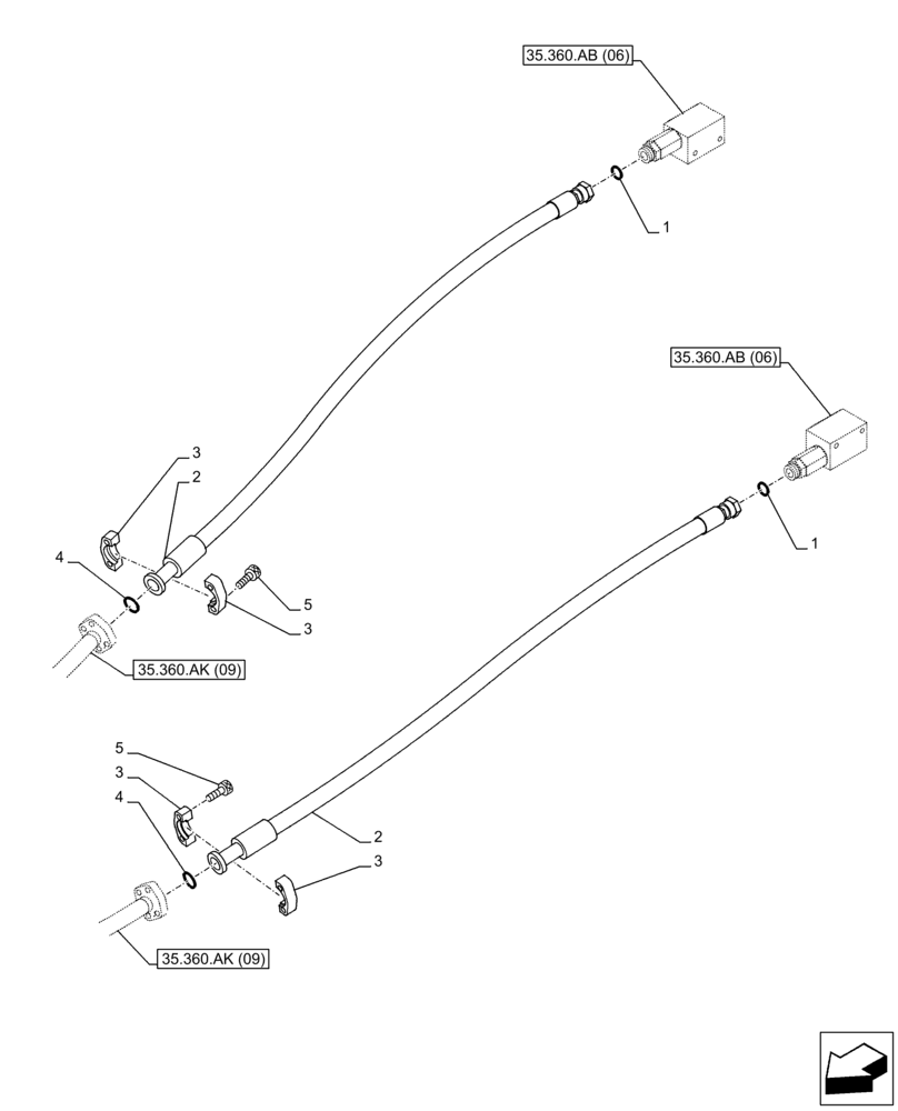 Схема запчастей Case CX350D LC - (35.360.AK[06]) - VAR - 461871 - BOOM, LINE, AUXILIARY CIRCUIT, SHEARS, W/ ELECTRICAL PROPORTIONAL CONTROL (35) - HYDRAULIC SYSTEMS