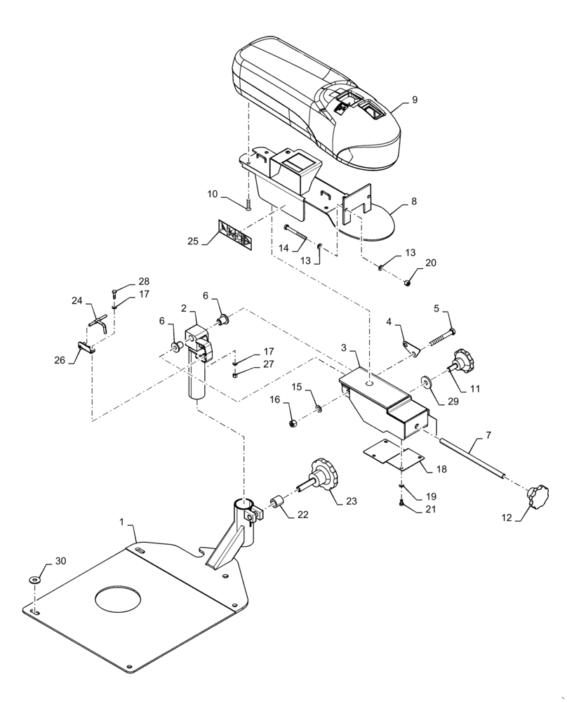 Схема запчастей Case 621F - (55.512.CS) - ARMREST MOUNTING, JOYSTICK, STEERING (55) - ELECTRICAL SYSTEMS