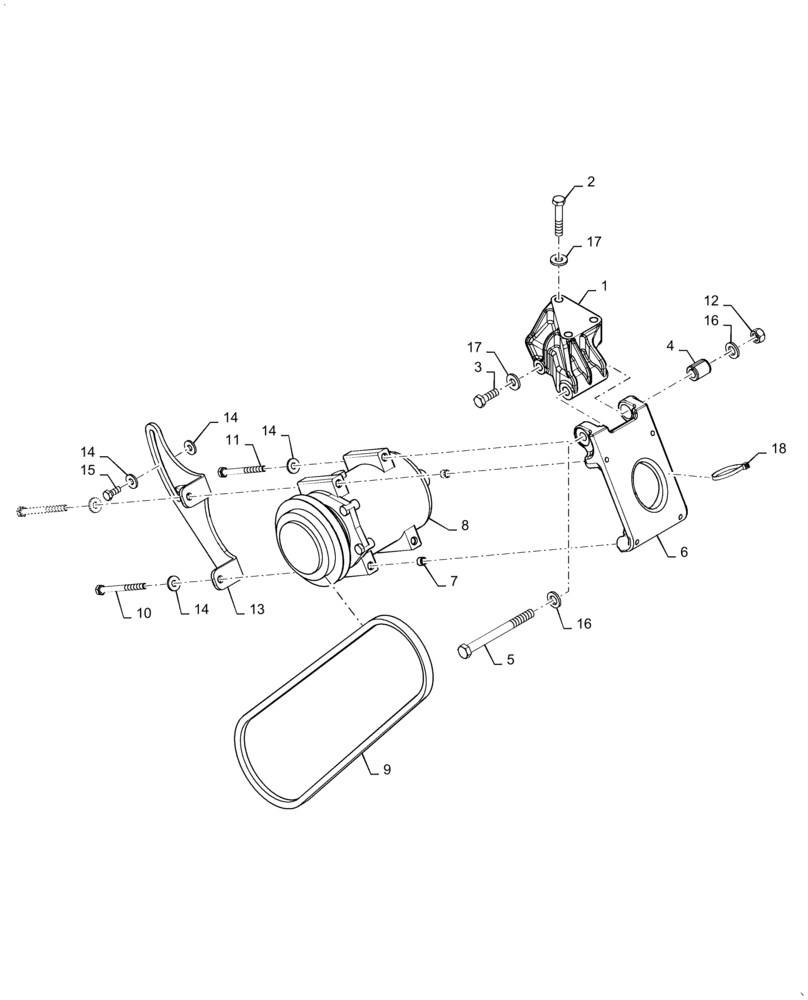 Схема запчастей Case 580SN WT - (88.050.01[05]) - DIA KIT, A/C HPCR (88) - ACCESSORIES