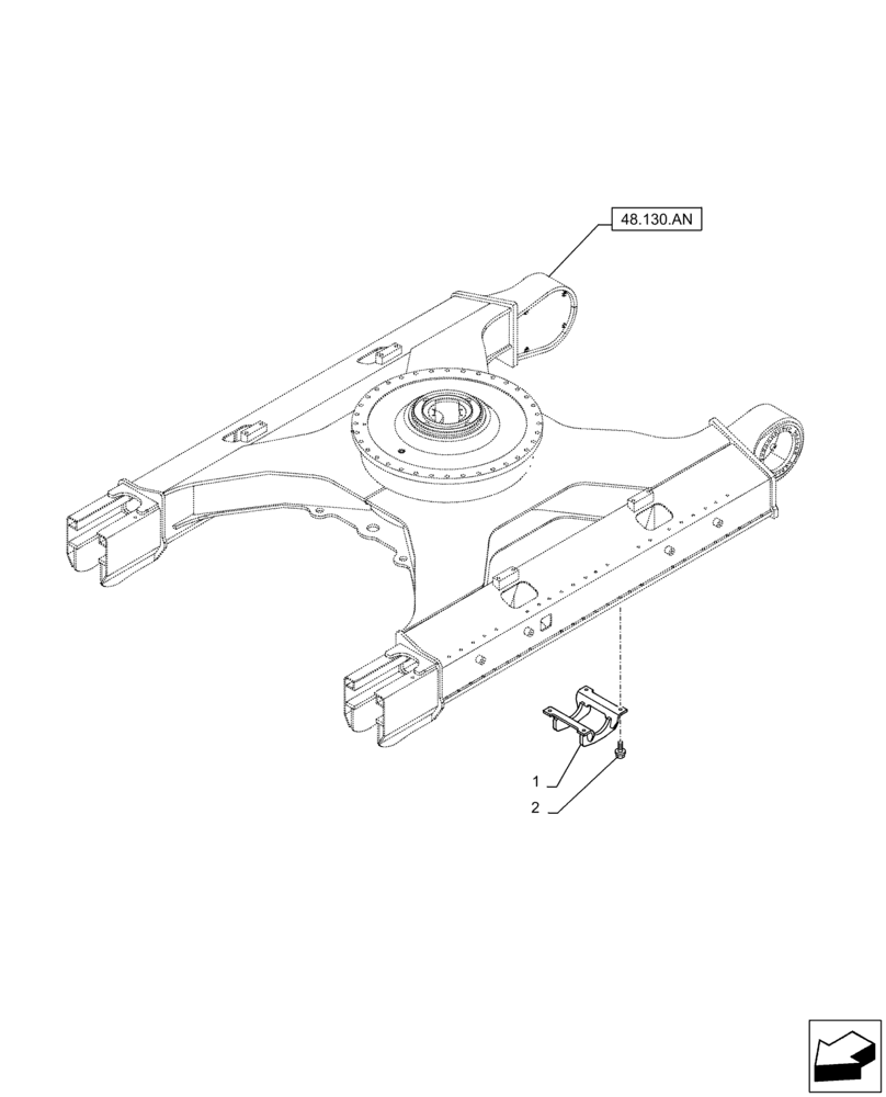 Схема запчастей Case CX210D NLC - (48.100.AF[02]) - VAR - 461541 - TRACK CHAIN, GUIDE, SINGLE (48) - TRACKS & TRACK SUSPENSION