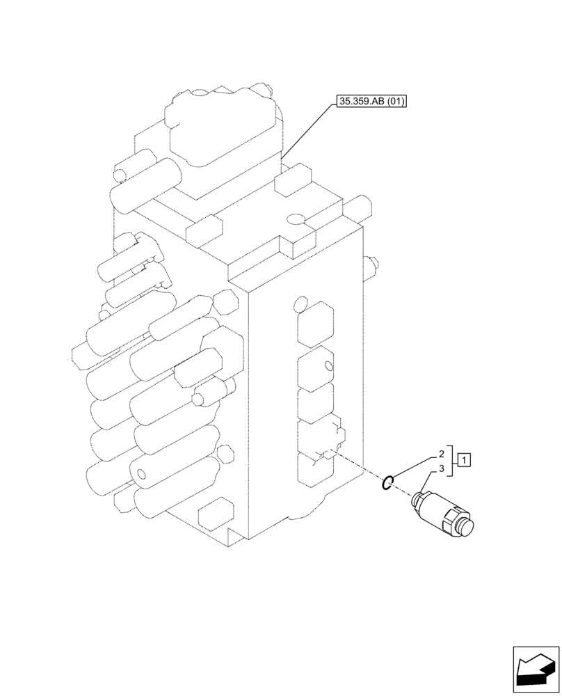 Схема запчастей Case CX350D LC - (35.360.AA[02]) - VAR - 461871 - RELIEF VALVE, AUXILIARY CIRCUIT, SHEARS, W/ ELECTRICAL PROPORTIONAL CONTROL (35) - HYDRAULIC SYSTEMS