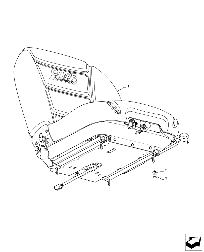 Схема запчастей Case SR270 - (90.120.AE[01]) - AIR SUSPENSION SEAT (90) - PLATFORM, CAB, BODYWORK AND DECALS