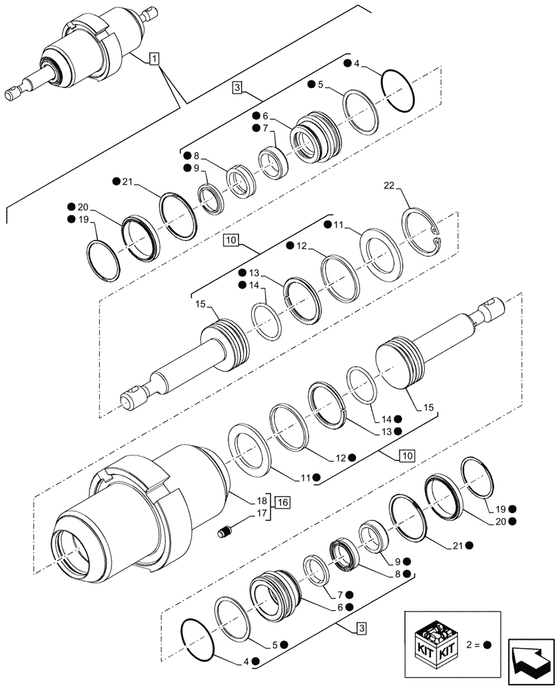 Схема запчастей Case 590SN - (35.734.AA[03]) - VAR - 442017 - QUICK COUPLER, CYLINDER, COMPONENTS (35) - HYDRAULIC SYSTEMS