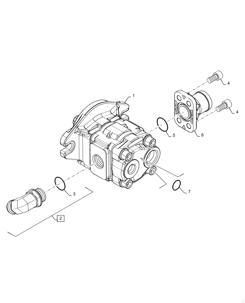 Схема запчастей Case TR340 - (35.220.AA[01]) - HYDRAULIC PUMP, STANDARD 36CC (35) - HYDRAULIC SYSTEMS