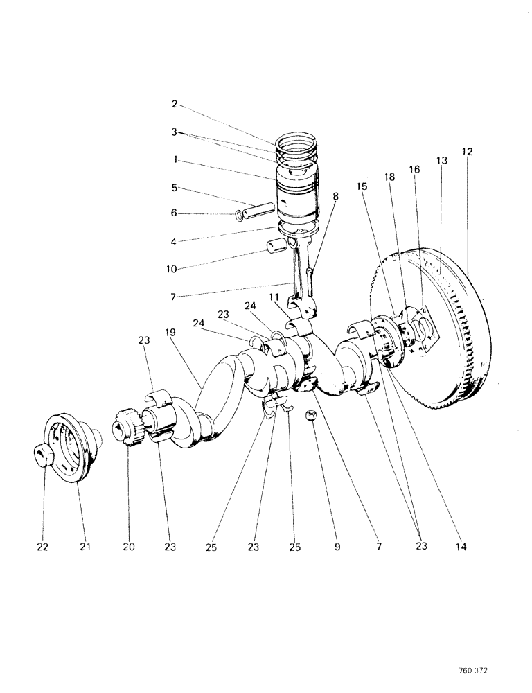 Схема запчастей Case 580F - (022) - ENGINE, PISTONS, AND CRANKSHAFT (10) - ENGINE