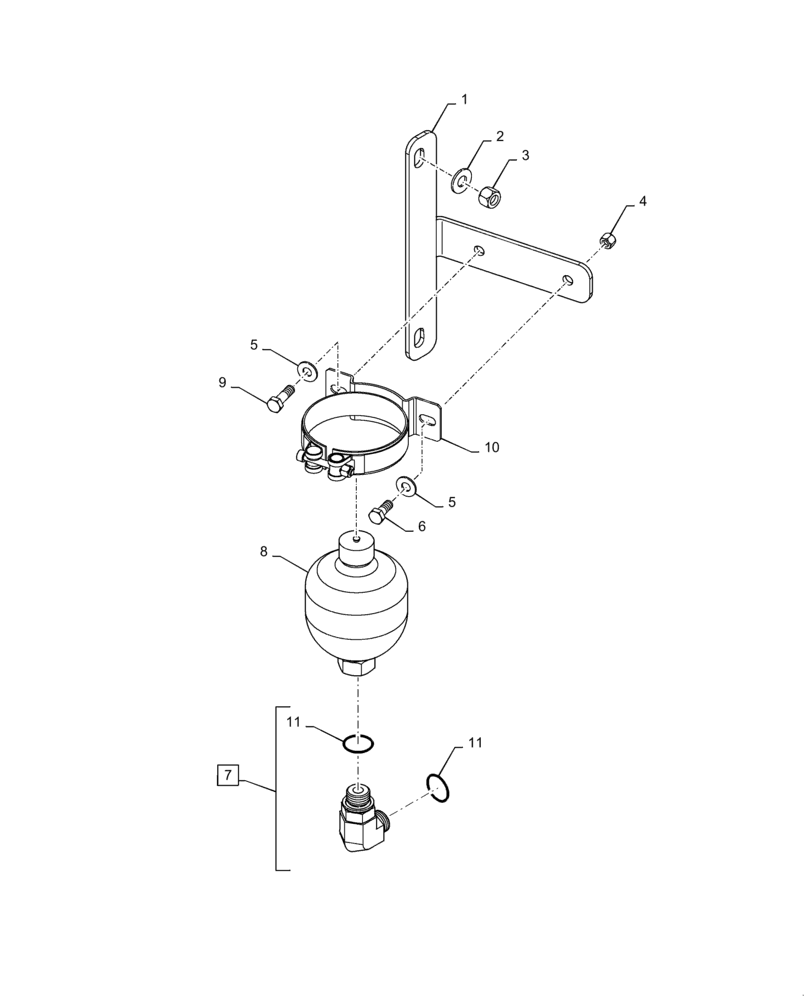 Схема запчастей Case 721F - (41.910.AD) - AUXILIARY STEERING ACCUMULATOR (41) - STEERING