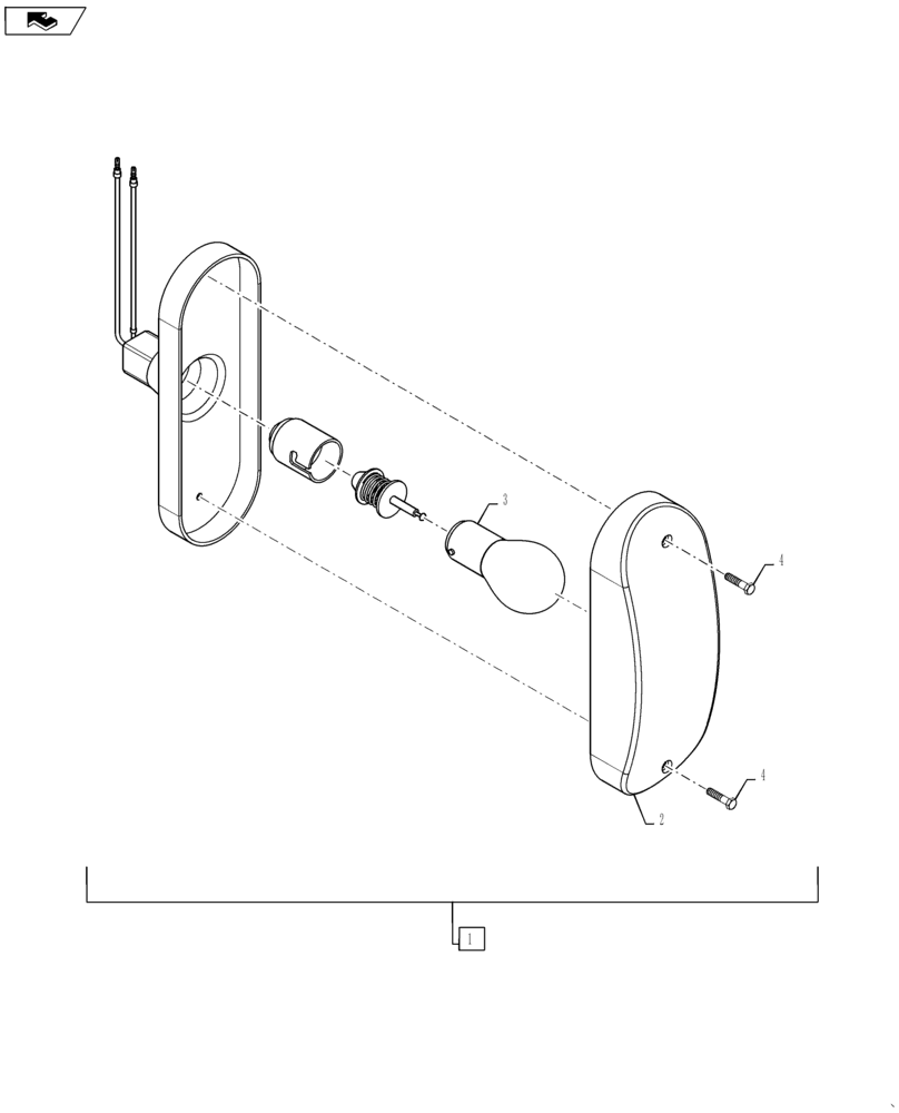 Схема запчастей Case 570N EP - (55.404.BS[05]) - MARKER, LIGHT, ASSY (55) - ELECTRICAL SYSTEMS