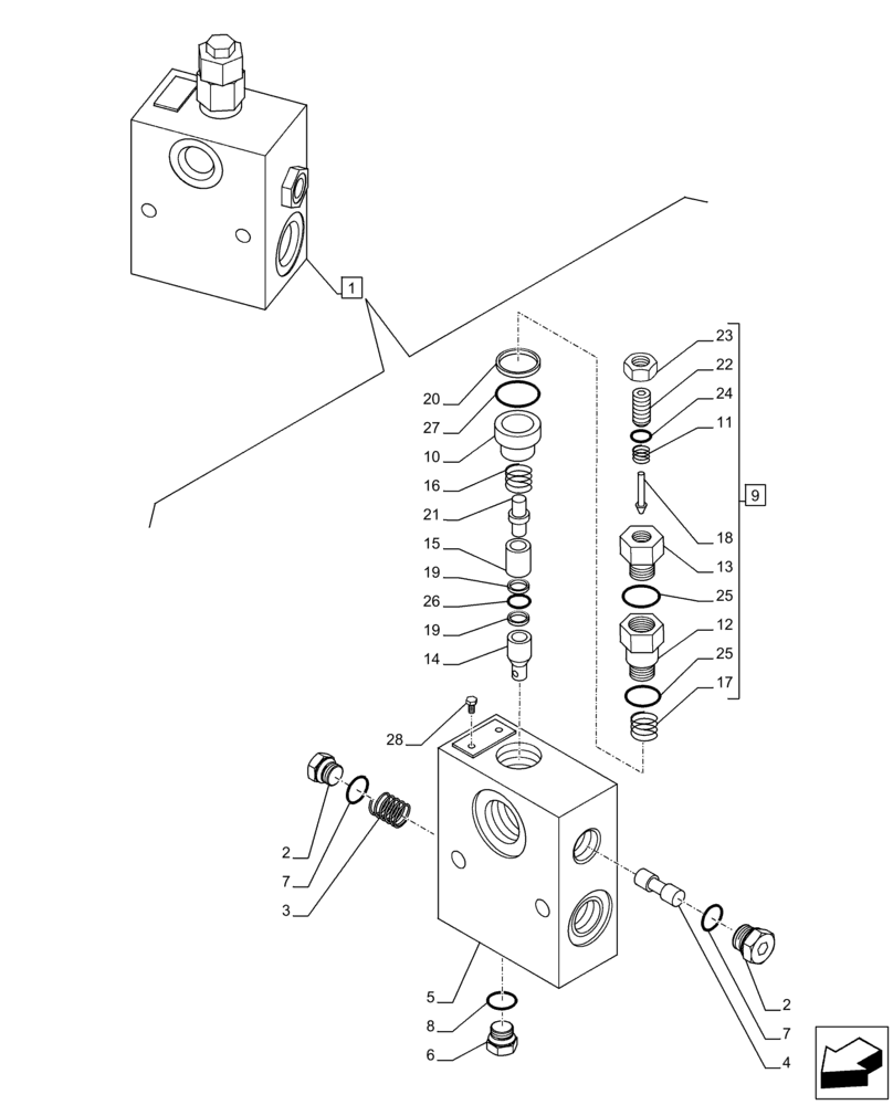 Схема запчастей Case CX350D LC - (35.360.AE[02]) - VAR - 461869 - HAMMER CIRCUIT, SHEARS, SELECTOR, VALVE, HIGH FLOW, W/ ELECTRICAL PROPORTIONAL CONTROL (35) - HYDRAULIC SYSTEMS