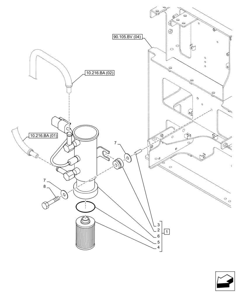 Схема запчастей Case CX350D LC - (10.210.AO) - FEED PUMP (10) - ENGINE