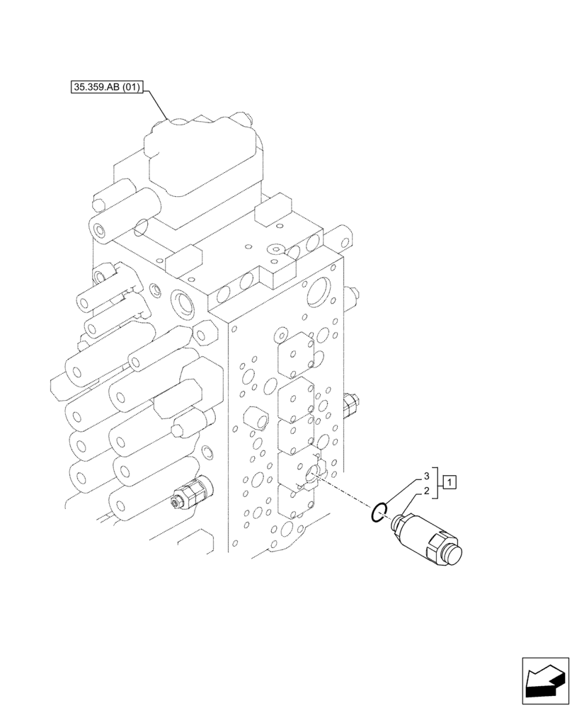 Схема запчастей Case CX350D LC - (35.360.AA[01]) - VAR - 461869 - RELIEF VALVE, HAMMER CIRCUIT, SHEARS, HIGH FLOW, W/ ELECTRICAL PROPORTIONAL CONTROL (35) - HYDRAULIC SYSTEMS