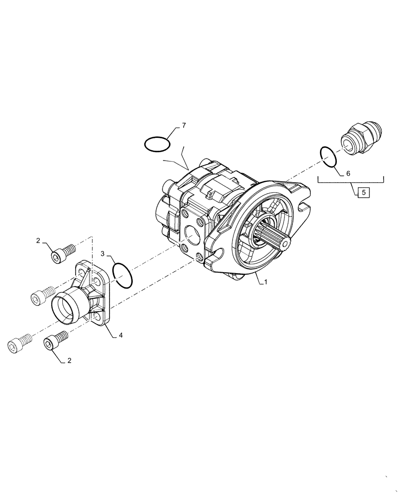 Схема запчастей Case SV280 - (35.220.AA[01]) - HYDRAULIC PUMP, STANDARD 36CC (35) - HYDRAULIC SYSTEMS