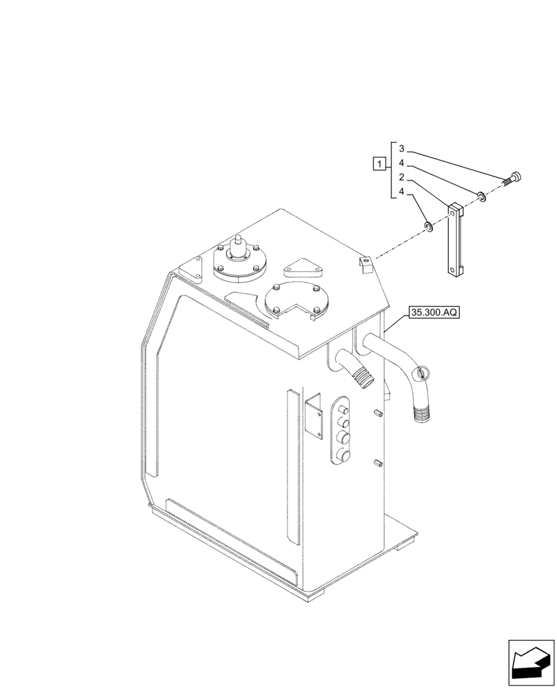 Схема запчастей Case CX350D LC - (35.300.AF) - HYDRAULIC OIL RESERVOIR, LEVEL INDICATOR (35) - HYDRAULIC SYSTEMS