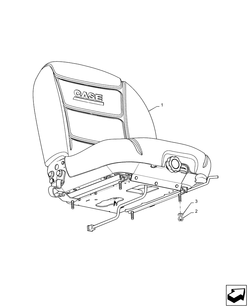 Схема запчастей Case TR310 - (90.120.AD[01]) - SUSPENSION SEAT (90) - PLATFORM, CAB, BODYWORK AND DECALS