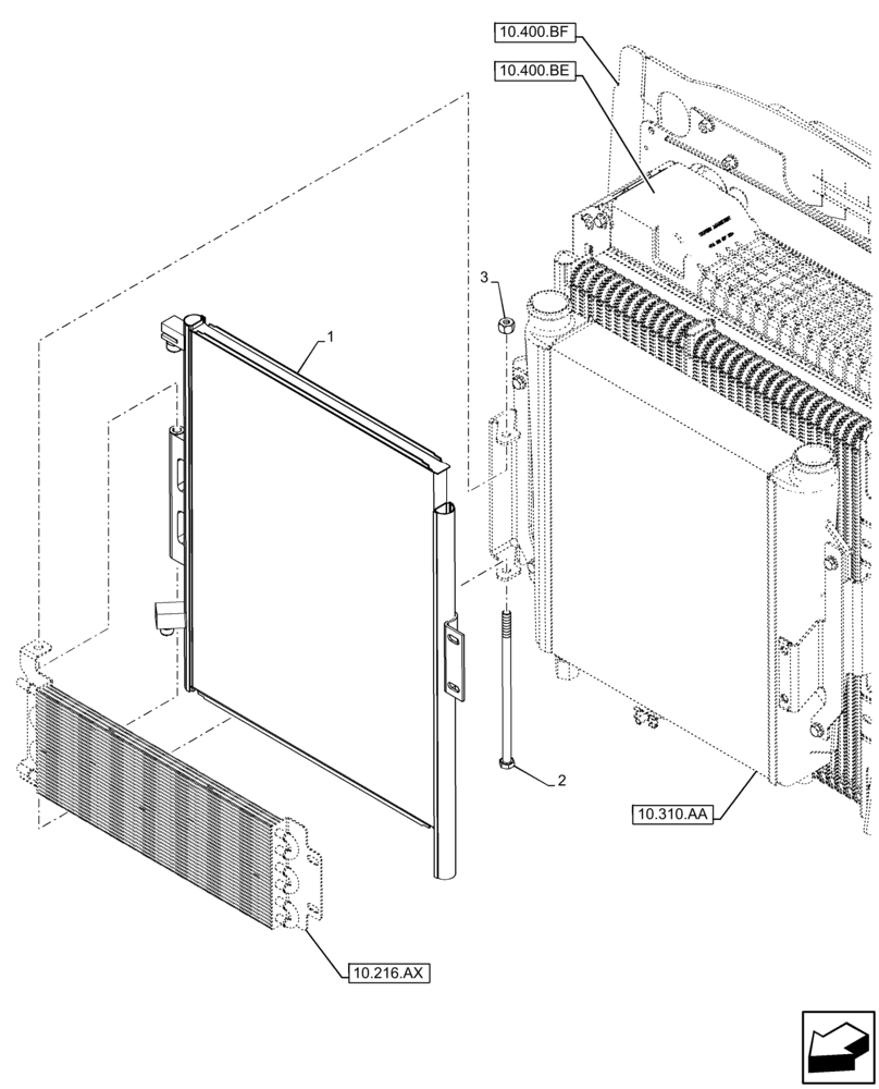 Схема запчастей Case 580SN WT - (50.200.AK) - VAR - 747853, 747855 - AIR CONDITIONING, CONDENSER (50) - CAB CLIMATE CONTROL