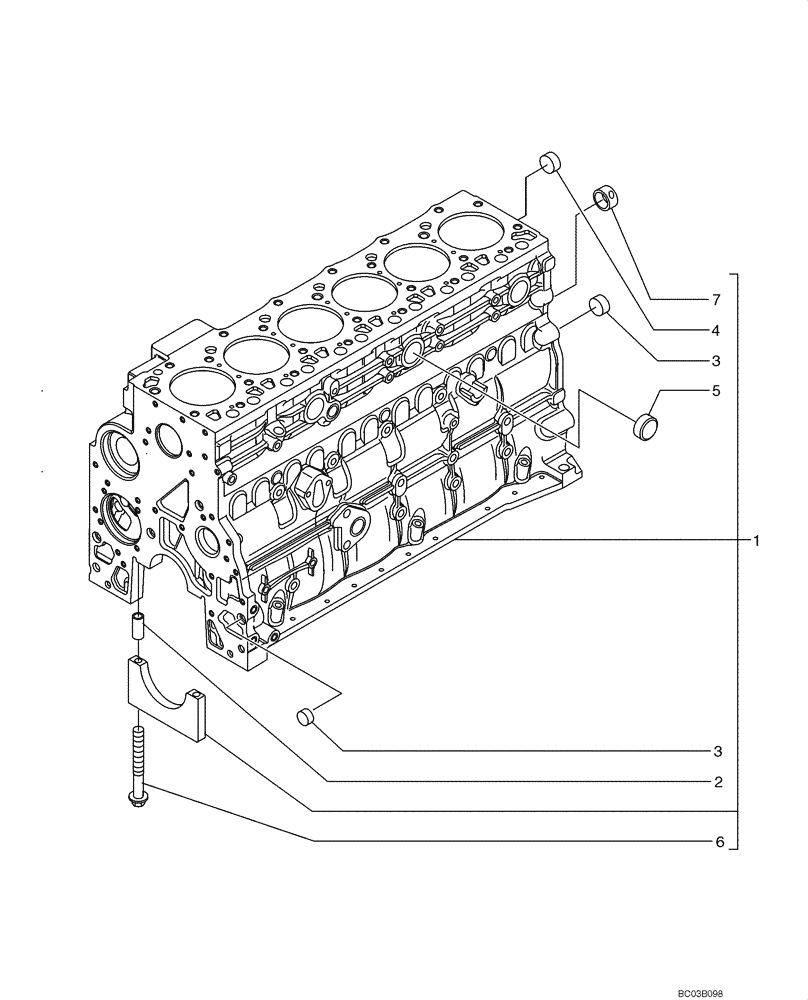 Схема запчастей Case 621D - (02-26) - CYLINDER BLOCK (02) - ENGINE