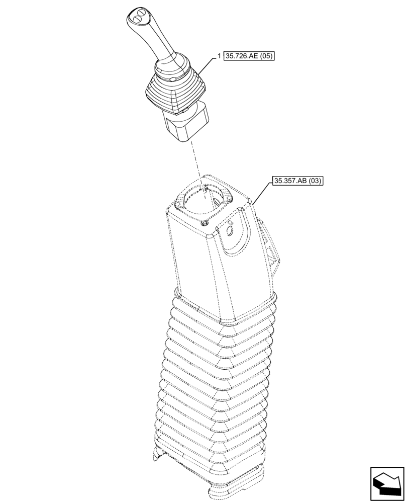 Схема запчастей Case 580N EP - (35.726.AE[04]) - 6-SPOOL, PILOT CONTROLS, JOYSTICK MOUNTING, RH (35) - HYDRAULIC SYSTEMS