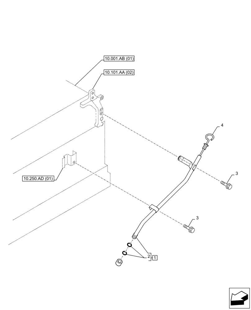 Схема запчастей Case AQ-6HK1XASS01-02 - (10.304.AS) - DIPSTICK (10) - ENGINE