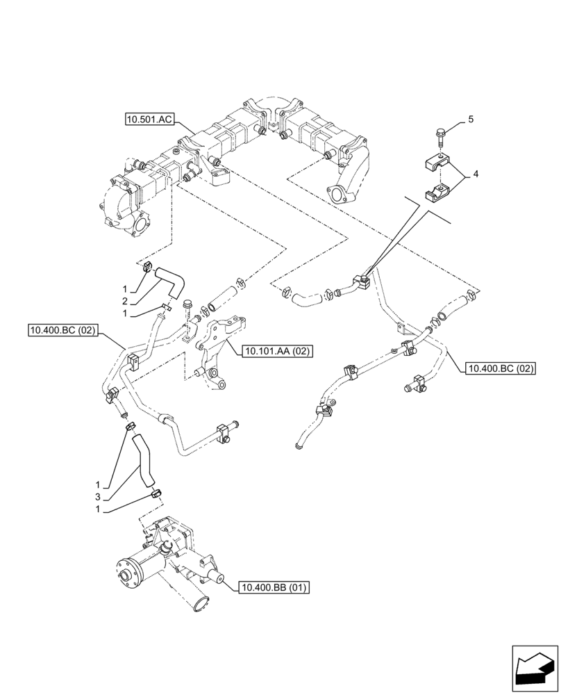 Схема запчастей Case AQ-6HK1XASS01-02 - (10.400.BB[02]) - WATER PUMP (10) - ENGINE