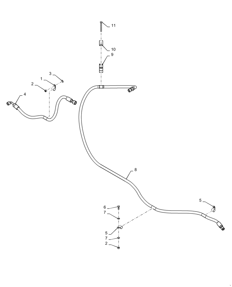 Схема запчастей Case 721F - (33.202.AP[01]) - BRAKE LINE INSTALLATION, STANDARD (33) - BRAKES & CONTROLS