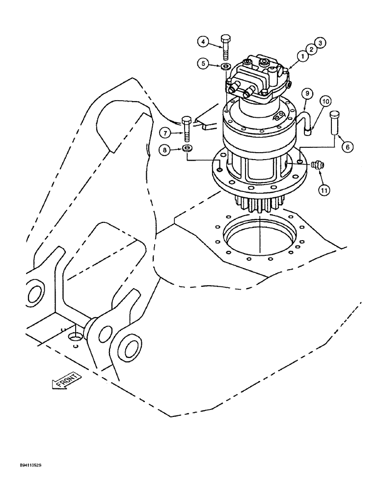 Схема запчастей Case 9030B - (8-184) - SWING DRIVE ASSEMBLY MOUNTING (08) - HYDRAULICS