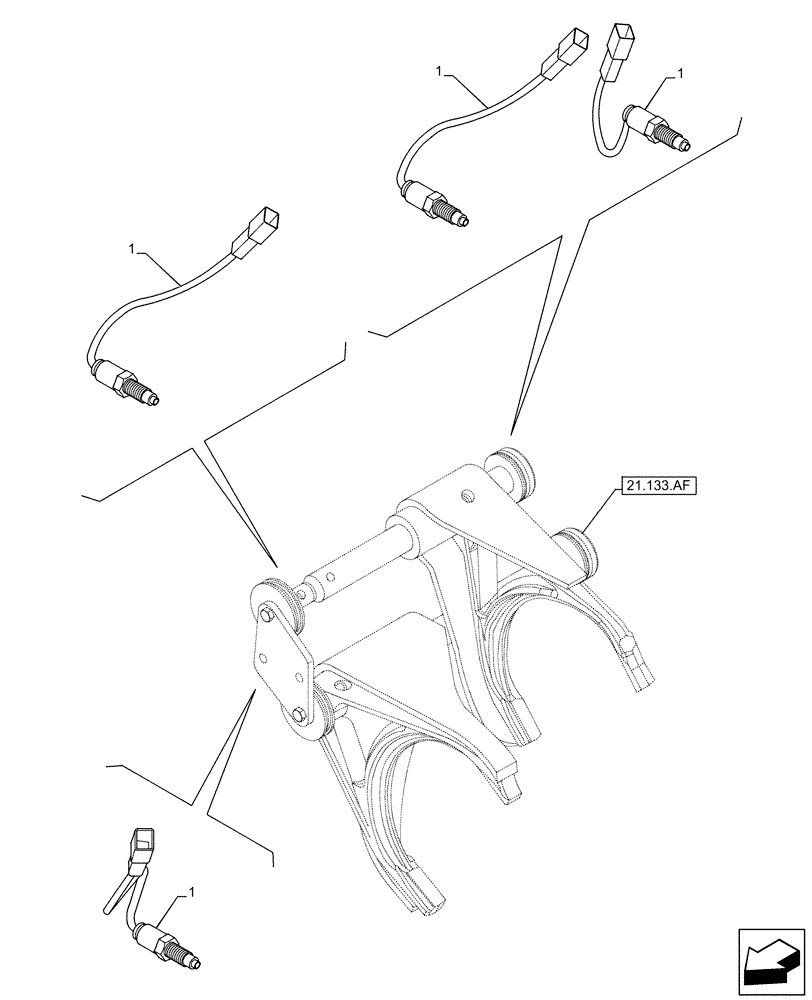 Схема запчастей Case 590SN - (55.023.AA) - VAR - 423060 - 423061 - TRANSMISSION, SEMI-POWERSHIFT, SENSOR (55) - ELECTRICAL SYSTEMS